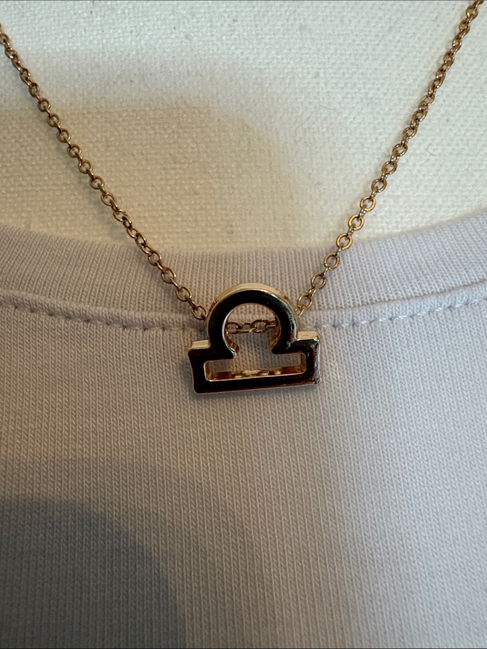 Gold tone Libra Zodiac Pendant Necklace - Women Jewelry
